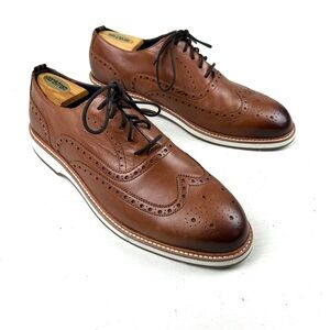 Cole Haan Grand OS Mens Brown Leather Wingtip Shoes C30697 Sz 11.5M